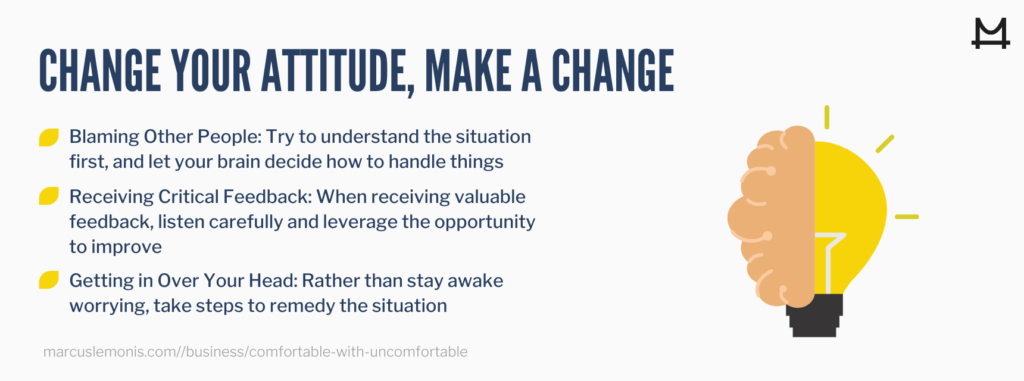 List of three things to help you make a change.