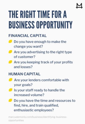 How to determining if it is the right time for a new business opportunity