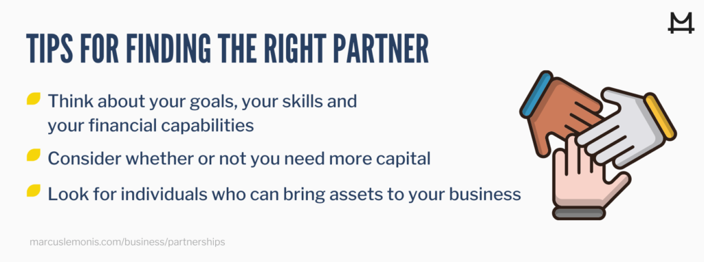 List of tips for finding the right partner.