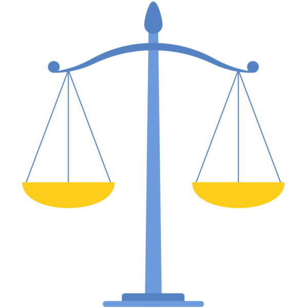 Animated image of people of a law scale and a gavel.