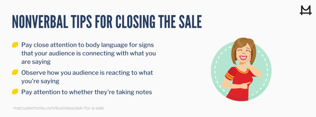 List of Nonverbal Tips On Asking For The Sale