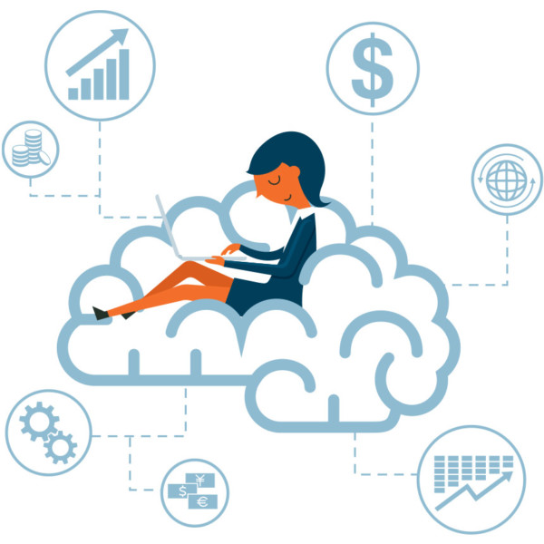 Women working in the cloud