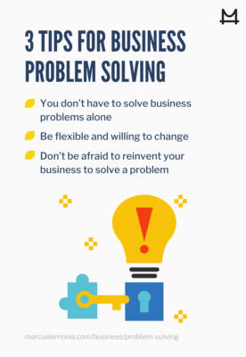 List of three business problem solving tips