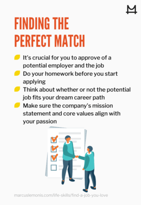 List of things to keep in mind when finding the perfect match in a job