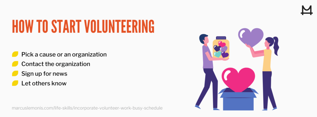List of ways on how to start volunteering