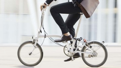 Man riding to work to get exercise