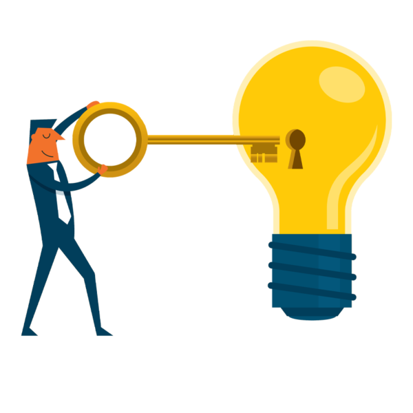 Man with a key to a great idea
