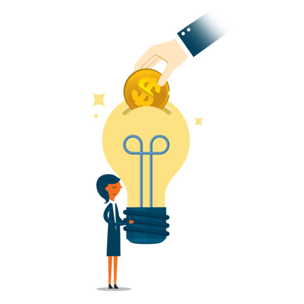 Putting money into a woman’s new idea light bulb