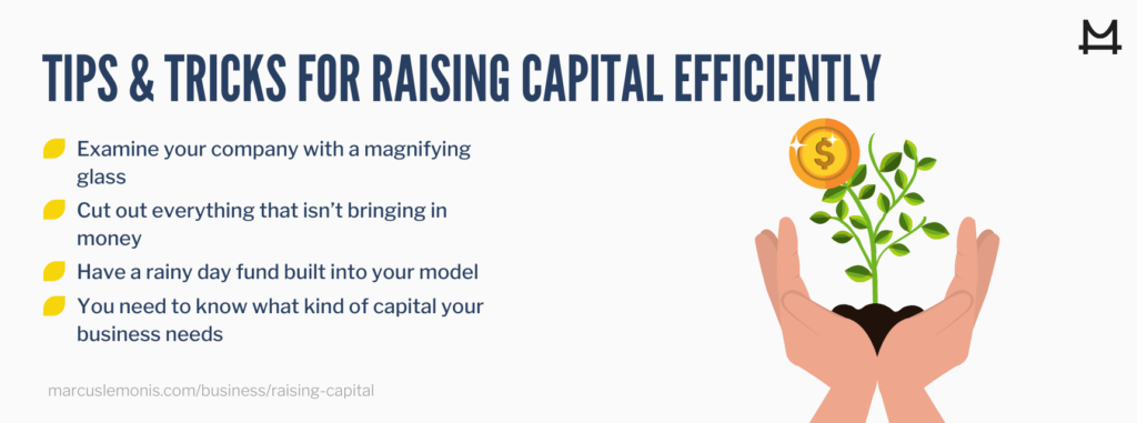 List of tips and tricks for how to raise capital efficiently for your business