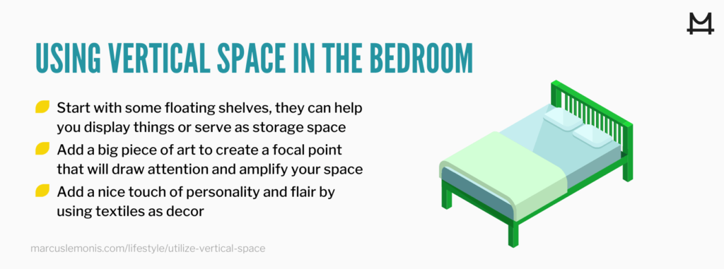 List of ways you can utilize the vertical space in your bedroom