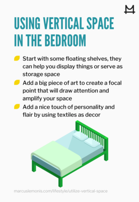 List of ways you can utilize the vertical space in your bedroom