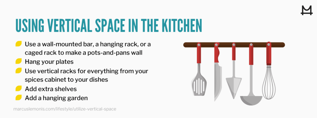List of ways you can utilize the vertical space in your kitchen