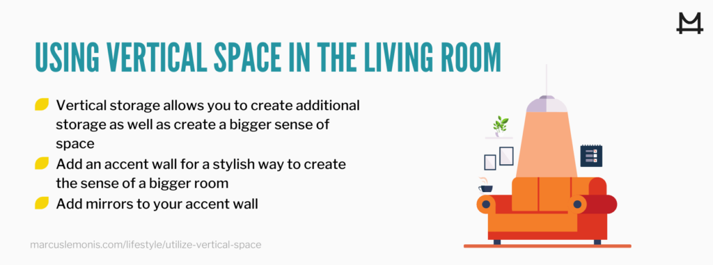 List of ways you can utilize the vertical space in your living room