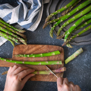 Image of asparagus being cut