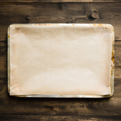 Image of sheet pan with parchment paper on it
