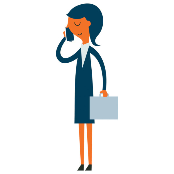 graphic of woman on phone