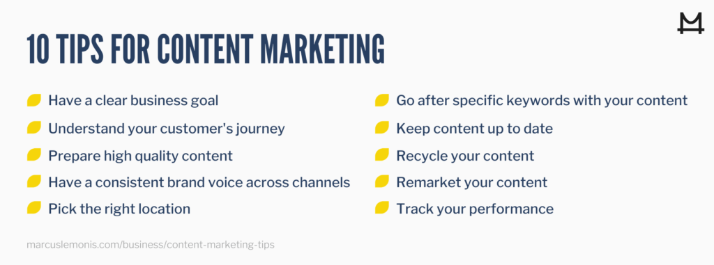 10 great content marketing tips and tricks
