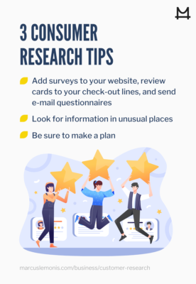 List of three consumer research tips
