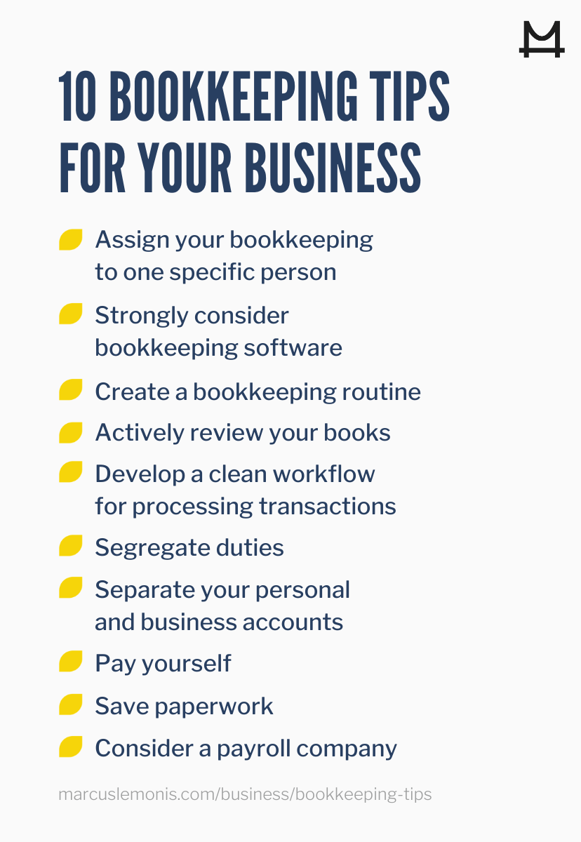 business bookkeeping examples