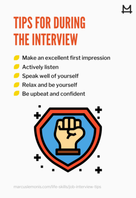 graphic outlining during job interview tips