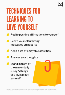 List of techniques for learning to love yourself