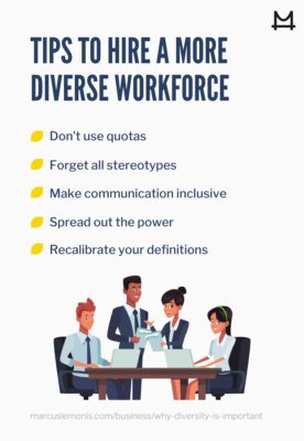 List of tips to hire a more diverse workforce