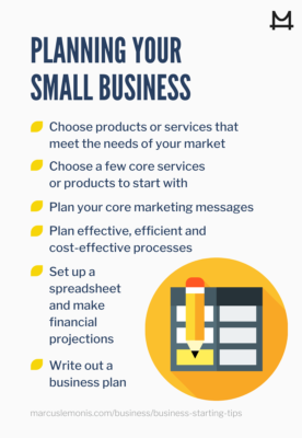 List of ways that you can start planning your small business