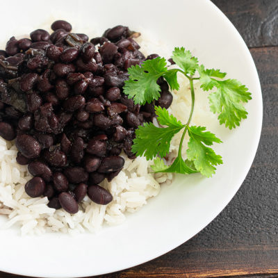 Image of a plate of rice and beans