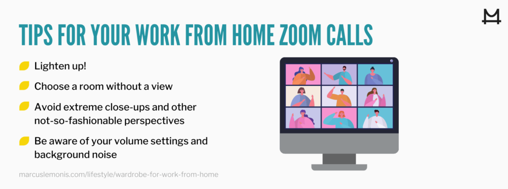 List of tips for your work form hoe zoom calls